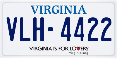 VA license plate VLH4422