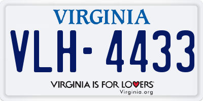 VA license plate VLH4433