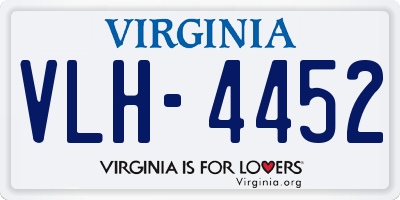 VA license plate VLH4452