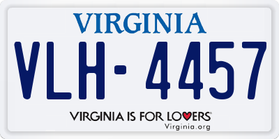 VA license plate VLH4457