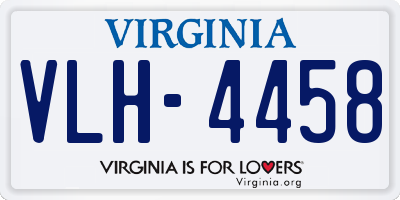 VA license plate VLH4458