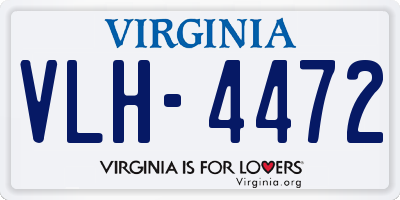 VA license plate VLH4472