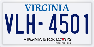 VA license plate VLH4501
