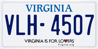 VA license plate VLH4507