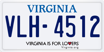 VA license plate VLH4512