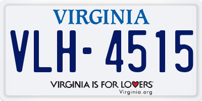 VA license plate VLH4515