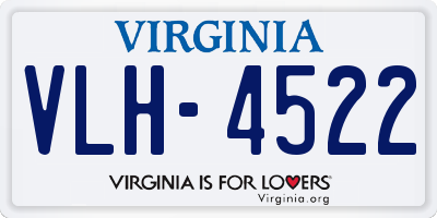 VA license plate VLH4522