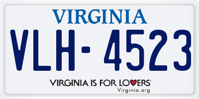 VA license plate VLH4523