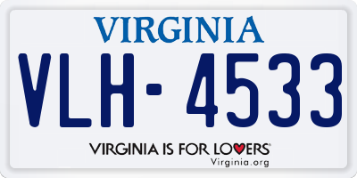 VA license plate VLH4533