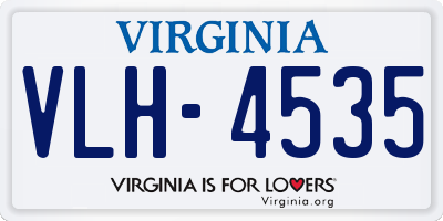 VA license plate VLH4535