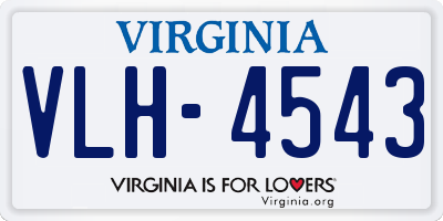 VA license plate VLH4543