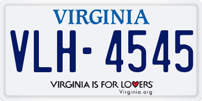VA license plate VLH4545