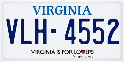 VA license plate VLH4552