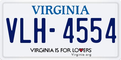 VA license plate VLH4554