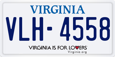 VA license plate VLH4558