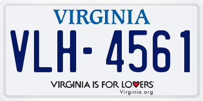 VA license plate VLH4561