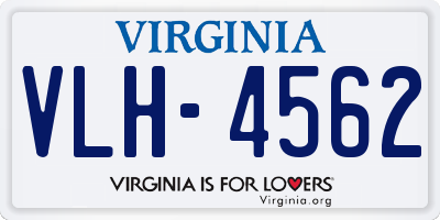 VA license plate VLH4562