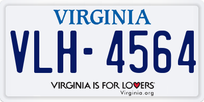 VA license plate VLH4564