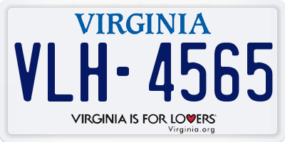 VA license plate VLH4565