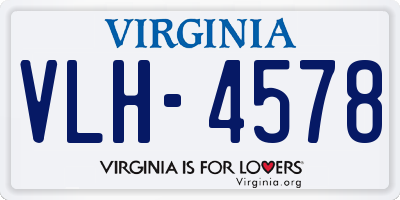 VA license plate VLH4578