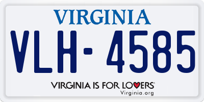 VA license plate VLH4585