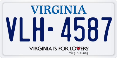 VA license plate VLH4587