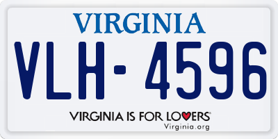 VA license plate VLH4596