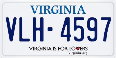 VA license plate VLH4597
