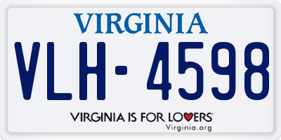 VA license plate VLH4598