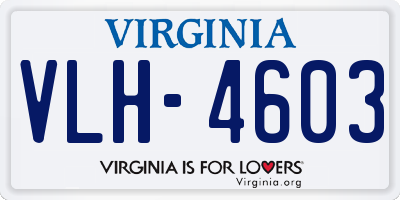 VA license plate VLH4603