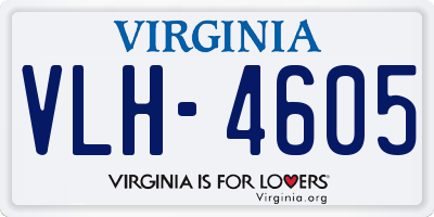 VA license plate VLH4605