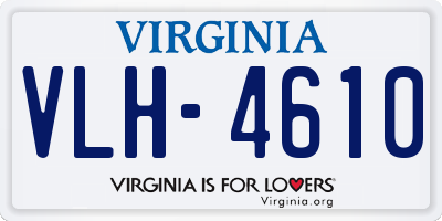 VA license plate VLH4610