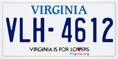 VA license plate VLH4612