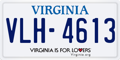 VA license plate VLH4613