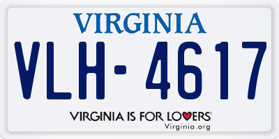VA license plate VLH4617