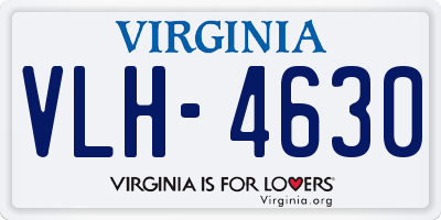 VA license plate VLH4630