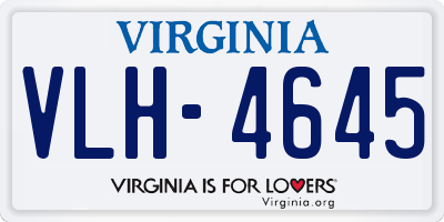 VA license plate VLH4645