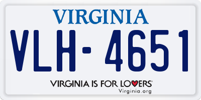 VA license plate VLH4651