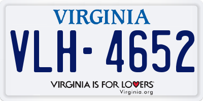 VA license plate VLH4652