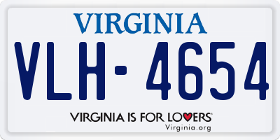 VA license plate VLH4654