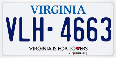 VA license plate VLH4663