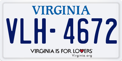 VA license plate VLH4672