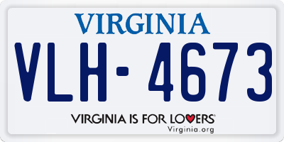 VA license plate VLH4673
