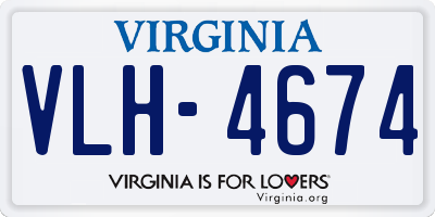 VA license plate VLH4674