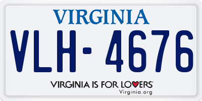 VA license plate VLH4676