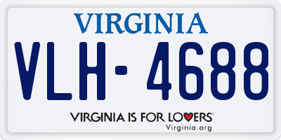 VA license plate VLH4688