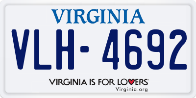 VA license plate VLH4692