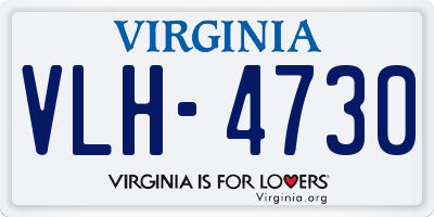 VA license plate VLH4730