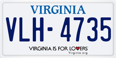 VA license plate VLH4735