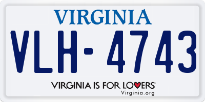 VA license plate VLH4743